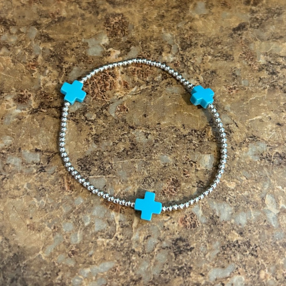 Enewton signature cross sterling silver and turquoise